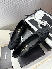 Kitlife Chanel Woven Raffia Ballet Shoes Black  - 6