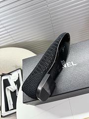Kitlife Chanel Woven Raffia Ballet Shoes Black  - 5