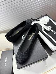 Kitlife Chanel Woven Raffia Ballet Shoes Black  - 4