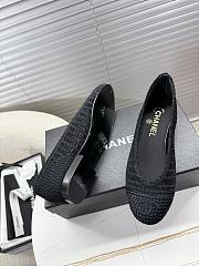 Kitlife Chanel Woven Raffia Ballet Shoes Black  - 3