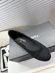 Kitlife Chanel Woven Raffia Ballet Shoes Black  - 2