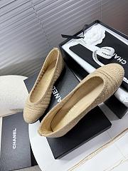 Kitlife Chanel Woven Raffia Ballet Shoes Beige - 5
