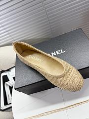Kitlife Chanel Woven Raffia Ballet Shoes Beige - 4