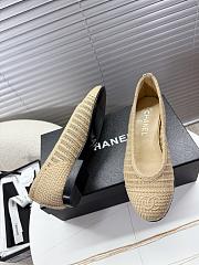 Kitlife Chanel Woven Raffia Ballet Shoes Beige - 2
