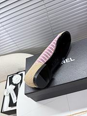 Kitlife Chanel Woven Raffia Ballet Shoes Beige & Pink - 4