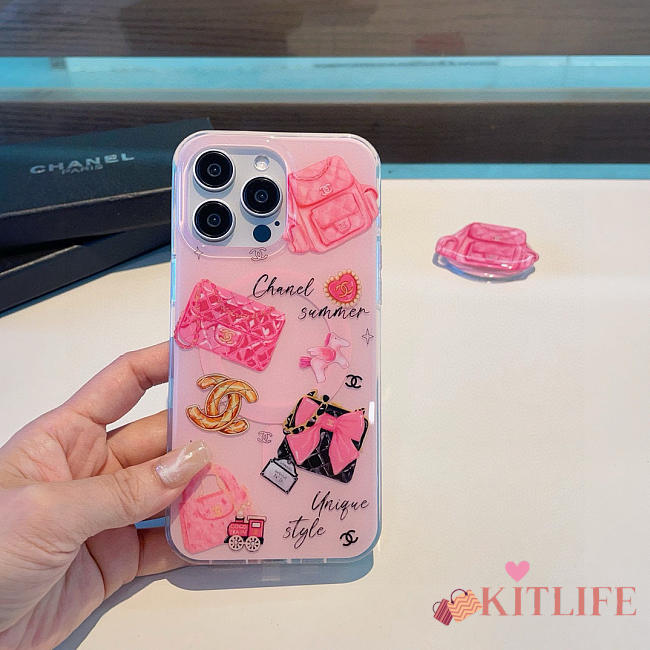 Kitlife Chanel Magnetic Phone Case Pink - 1