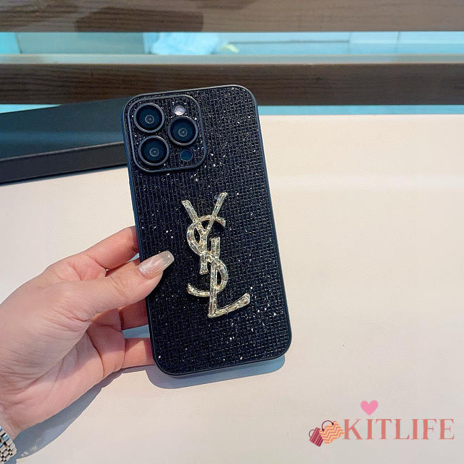 Kitlife Saint Laurent Diamond Phone Case Black - 1