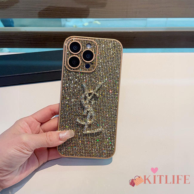 Kitlife Saint Laurent Diamond Phone Case Gold - 1