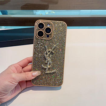 Kitlife Saint Laurent Diamond Phone Case Gold