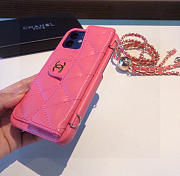 Kitlife Saint Laurent Phone Case Pink Lambskin With Chain - 3