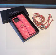 Kitlife Saint Laurent Phone Case Pink Lambskin With Chain - 4