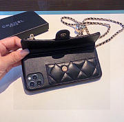 Kitlife Saint Laurent Phone Case Black Lambskin With Chain - 3