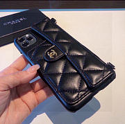 Kitlife Saint Laurent Phone Case Black Lambskin With Chain - 2