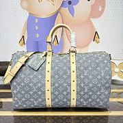 Kitlife Louis Vuitton Keepall Bandoulière 45 Bag Grey Denim M13748 45x20x27cm - 1