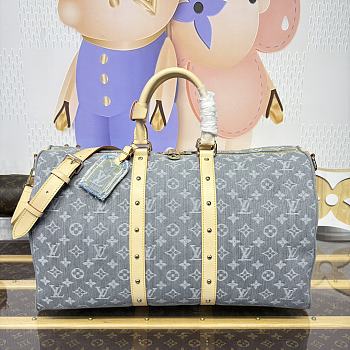 Kitlife Louis Vuitton Keepall Bandoulière 45 Bag Grey Denim M13748 45x20x27cm