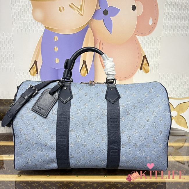 Kitlife Louis Vuitton Keepall Bandoulière 45 Bag Blue Monogram Heritage M14837 45x20x27cm - 1