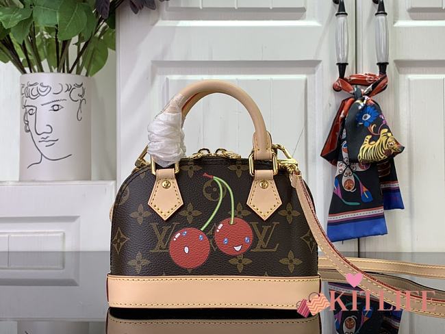 Kitlife Louis Vuitton x TM Nano Alma Bag Brown Cherry M13416 18x12x8cm - 1