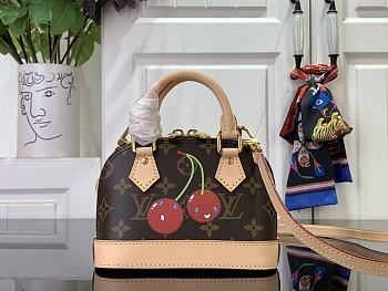 Kitlife Louis Vuitton x TM Nano Alma Bag Brown Cherry M13416 18x12x8cm