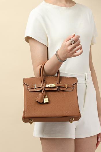 Kitlife Hermes Birkin Togo Leather Bag Brown With Gold Hardware BK250420 25x20x13cm