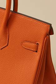 Kitlife Hermes Birkin Togo Leather Bag Orange With Gold Hardware BK250420 25x20x13cm - 3