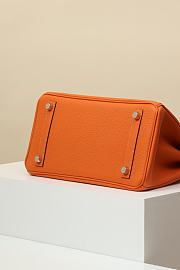 Kitlife Hermes Birkin Togo Leather Bag Orange With Silver Hardware BK250420 25x20x13cm - 5