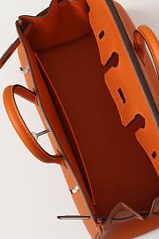 Kitlife Hermes Birkin Togo Leather Bag Orange With Silver Hardware BK250420 25x20x13cm - 4