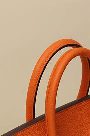 Kitlife Hermes Birkin Togo Leather Bag Orange With Silver Hardware BK250420 25x20x13cm - 3