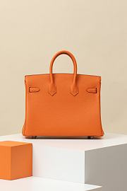 Kitlife Hermes Birkin Togo Leather Bag Orange With Silver Hardware BK250420 25x20x13cm - 2