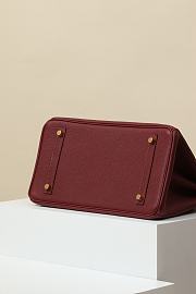 Kitlife Hermes Birkin Togo Leather Bag Burgundy With Gold Hardware BK250420 25x20x13cm - 4