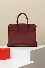 Kitlife Hermes Birkin Togo Leather Bag Burgundy With Gold Hardware BK250420 25x20x13cm - 3