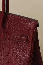 Kitlife Hermes Birkin Togo Leather Bag Burgundy With Gold Hardware BK250420 25x20x13cm - 2