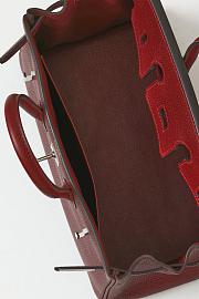 Kitlife Hermes Birkin Togo Leather Bag Burgundy With Silver Hardware BK250420 25x20x13cm - 4