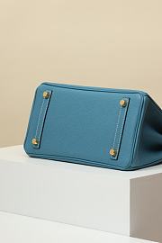 Kitlife Hermes Birkin Togo Leather Bag Blue With Gold Hardware BK250420 25x20x13cm - 3