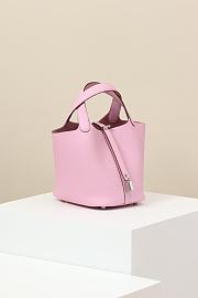 Kitlife Hermes Picotin Bag Pink With Silver Hardware CL180180 18x13x18cm - 6