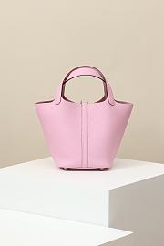 Kitlife Hermes Picotin Bag Pink With Silver Hardware CL180180 18x13x18cm - 5