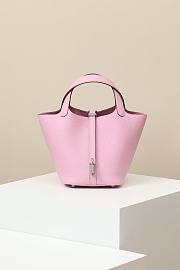 Kitlife Hermes Picotin Bag Pink With Silver Hardware CL180180 18x13x18cm - 1