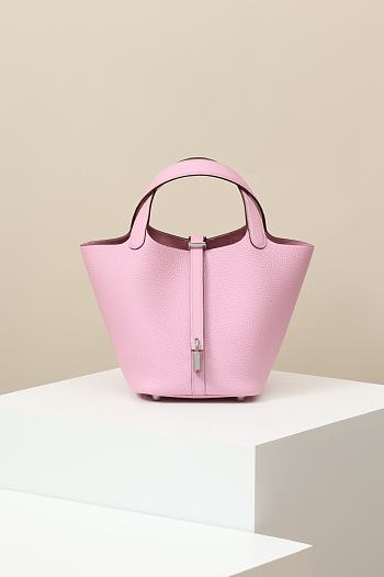 Kitlife Hermes Picotin Bag Pink With Silver Hardware CL180180 18x13x18cm