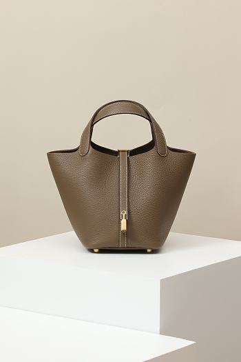 Kitlife Hermes Picotin Bag Elephant Grey With Gold Hardware CL180180 18x13x18cm
