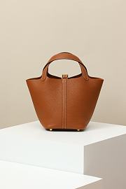 Kitlife Hermes Picotin Bag Brown With Gold Hardware CL180180 18x13x18cm - 6