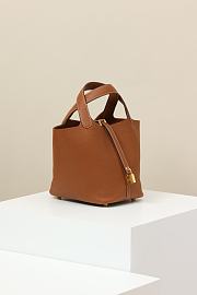 Kitlife Hermes Picotin Bag Brown With Gold Hardware CL180180 18x13x18cm - 5