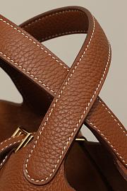 Kitlife Hermes Picotin Bag Brown With Gold Hardware CL180180 18x13x18cm - 3