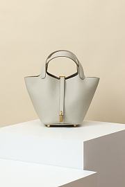 Kitlife Hermes Picotin Bag White With Gold Hardware CL180180 18x13x18cm - 1