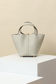 Kitlife Hermes Picotin Bag White With Gold Hardware CL180180 18x13x18cm - 5
