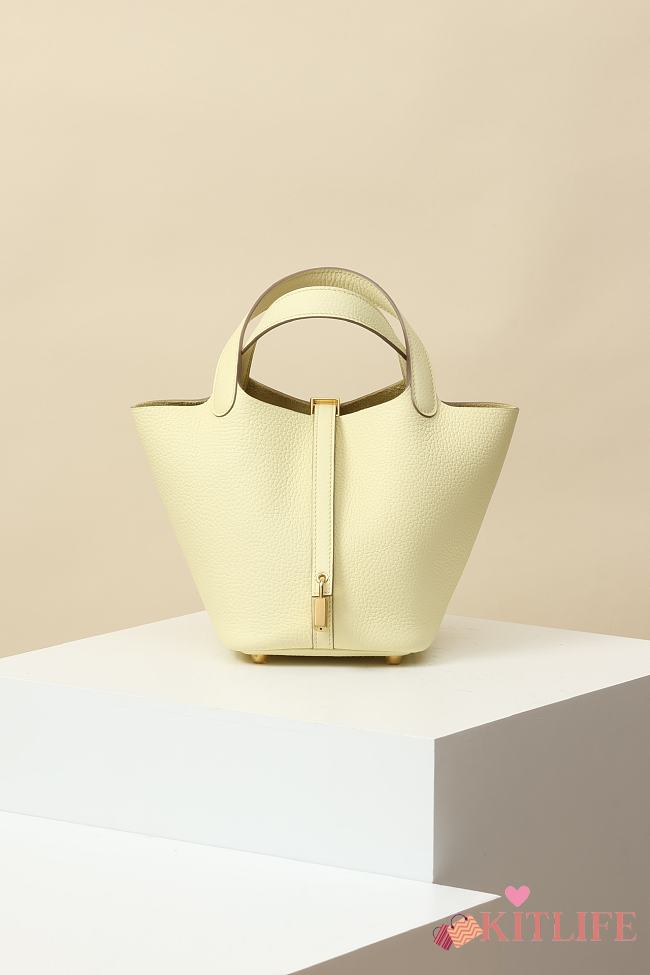 Kitlife Hermes Picotin Bag Light Yellow With Gold Hardware CL180180 18x13x18cm  - 1