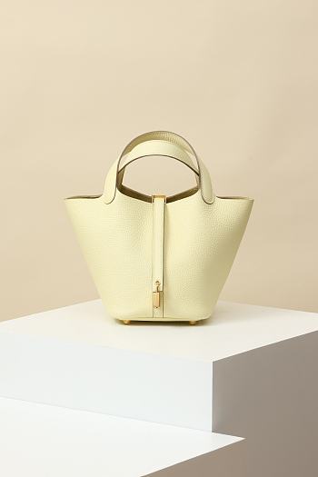 Kitlife Hermes Picotin Bag Light Yellow With Gold Hardware CL180180 18x13x18cm 