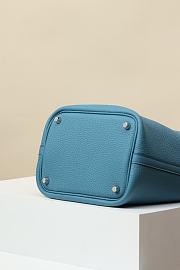 Kitlife Hermes Picotin Bag Blue With Silver Hardware CL180180 18x13x18cm - 5