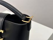 Kitlife Celine Louise Mini Black Cowhide Leather Bucket Bag 10N473 13.5x16x10cm - 6