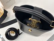 Kitlife Celine Louise Mini Black Cowhide Leather Bucket Bag 10N473 13.5x16x10cm - 2