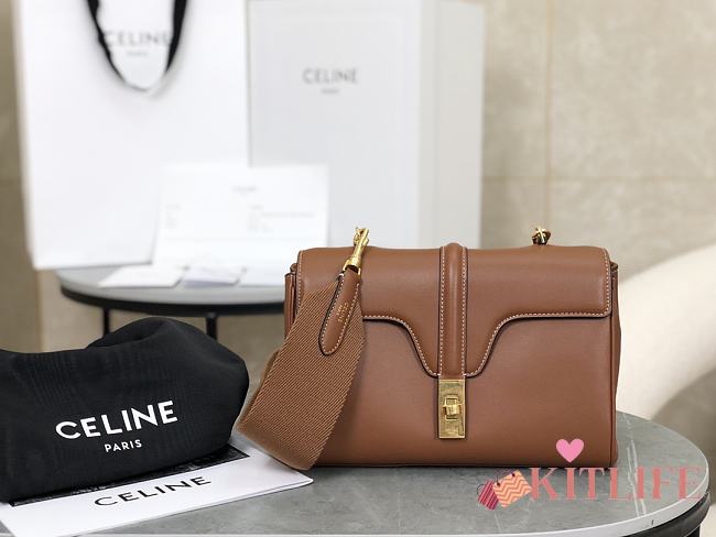 Kitlife Celine Teen Soft 16 Shoulder Bag Brown 196853 23x15x9cm - 1