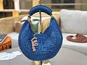Kitlife Chloe The Summer Banana Hobo Straw Bag Blue 36x21.5x2cm - 1